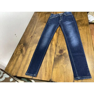 Kancan Womens Size 1/24 Mid Rise Skinny Dark Wash Jeans